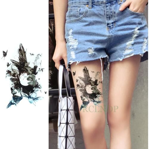 Waterproof Temporary Tattoo Butterfly Bird Old School tatto flash tatoo fake tattoos large size body art for girl women man lady