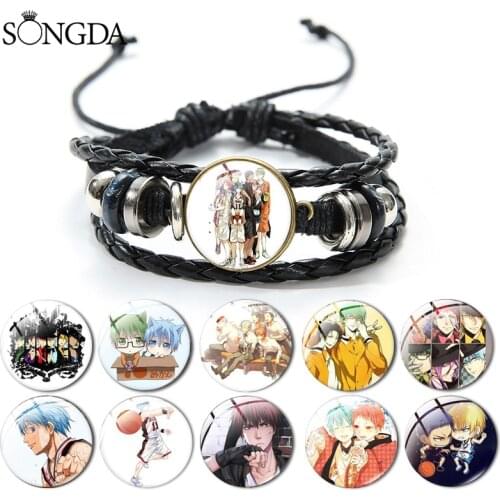 Japan Anime Kuroko No Basuke Leather Bracelet Cartoon Adjustable Multi-Layer Hand Strap Teenagers Birthday Gifts Accessories