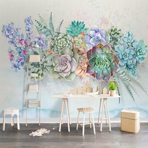 Green Plant 3D Mural Fashion Creative Living Room Dining Room Bedroom Background Decor Wall Sticker Murals Wallpaper Waterproof