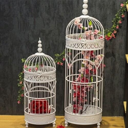 1 PCS European style iron bird cage decoration window wedding bird cage soft decoration props decorative bird cage