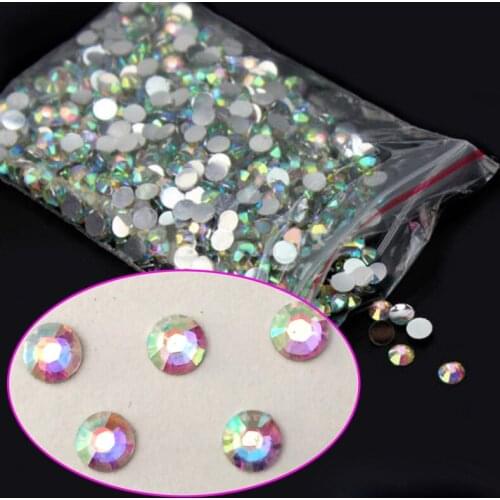 1000pcs 3D Nail Art Tips SS12 3mm Resin Flat back Rhinestone Beads not hotfix for DIY Nails Art Phone Case AB clear N22