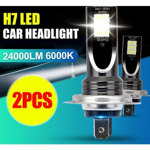 2Pcs H7 3030 12SMD Super Bright Car Auto Headlight DRL LED Fog Lamp Light Bulb
