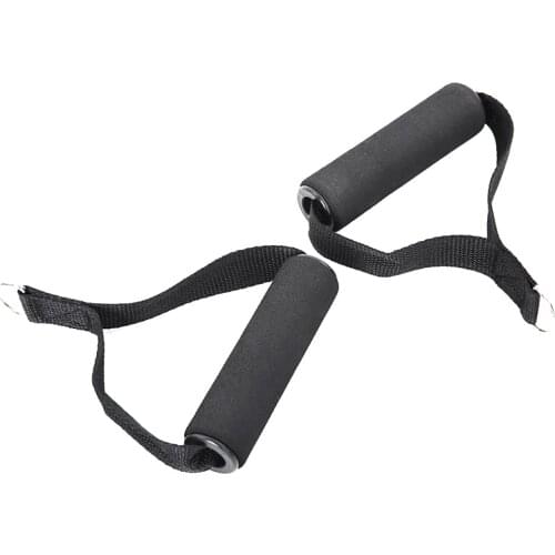 2X Black Rope Cable Attachment Handle Grip Resistance Fitness Training Strap