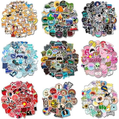 30PCS Variety of Graffiti Stickers for Outdoor Travel Small Fresh Skateboard Luggage Waterproof Stickers Wholesale