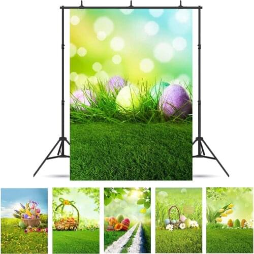 Spring Green Grassland Easter Background Children Baby Backdrops Photocall Customized 3D Photography for Photo Studio Photophone