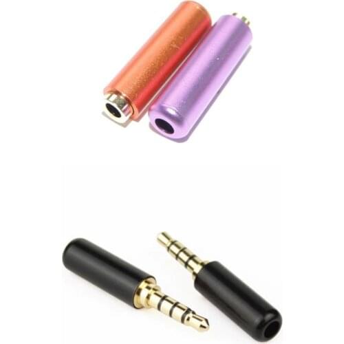 40Pair 3.5mm 4 pole Stereo Audio Male Female Plug Jack Connectors solder mix color