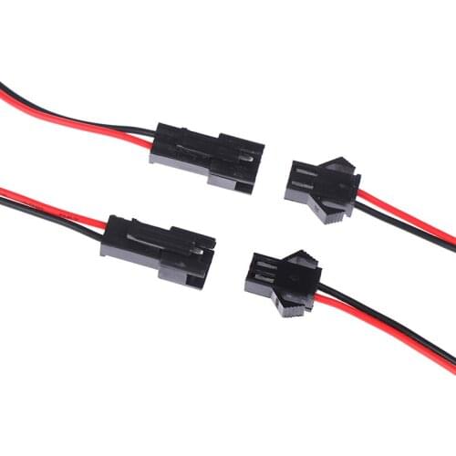 5 Pairs 10/20cm Long SM 2Pins Plug Male To Female Terminal Wire Connector