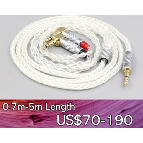 LN007683 2.5mm 4.4mm 99% Pure Silver 8 Core Headphone Earphone Cable For Verum 1 One Headset L Shape 3.5mm Pin Headphone