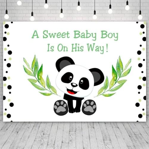 Avezano Background For Photography Baby Shower Birthday Party Sweet Boy Or Girl Panda Decor Banners Backdrops For Photo Studio