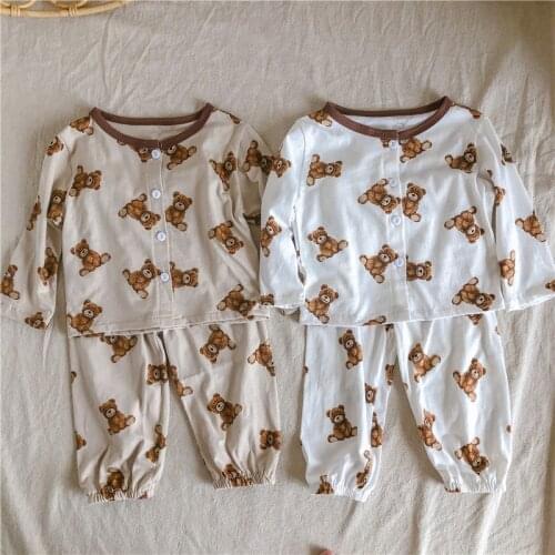 Bear Leader Casual Baby Kids Pajamas Sets Cotton Boys Sleepwear Autumn Pajamas Long Sleeve Pijamas Tops Pants Children Clothing