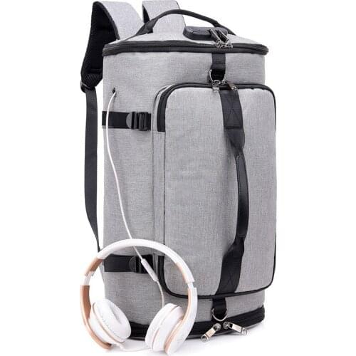 Large-Capacity Backpack Multifunctional Usb Leisure Bucket Sports Backpack Simple Travel Bag