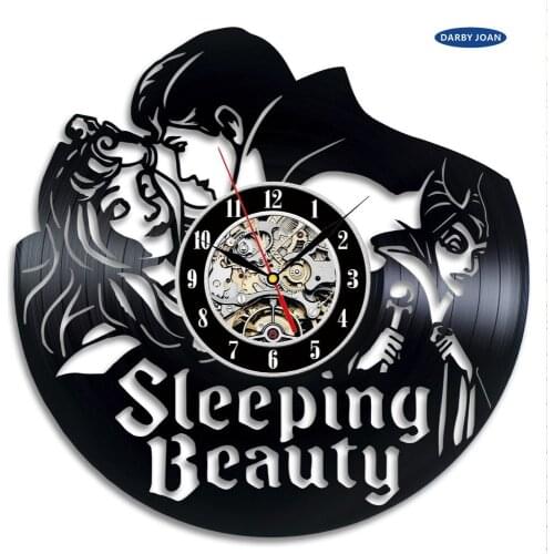 New Collection Vinyl Record Wall Clock sleeping beauty Nursery Art CD Clock Watch Creative Duvar Saati Watch Home Decorative