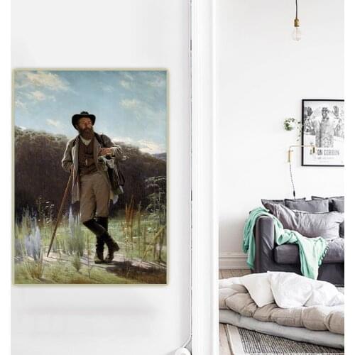 Citon Ivan Kramskoi《Portrait of the artist ivan shishkin》Canvas Art Oil Painting Artwork Poster Picture Decor Home Decoration