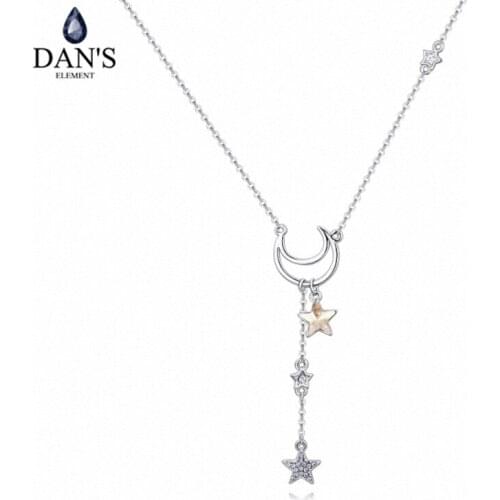 DANS Element Brand 4 Colors Real Austrian Crystals Fashion Water Drop Tassel Pendant Necklace for Women Valentine Gift 129246