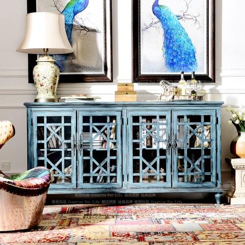 [Brand Group] odd ranks yield COMSTAR heightening bedroom TV cabinet / entrance cabinet / sideboard blue h