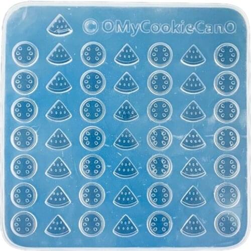 K3ND 50-Cavities Cute Mini Fruit Slices Resin Mold Cookie Cake Baking Silicone Mould