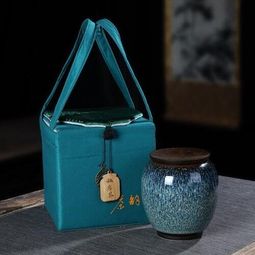 Ceramic Tea Caddy Travel Portable Small Tea Pot Jar Tea Box Sealed Storage Jar Teaware Home Decor Gift for Friend