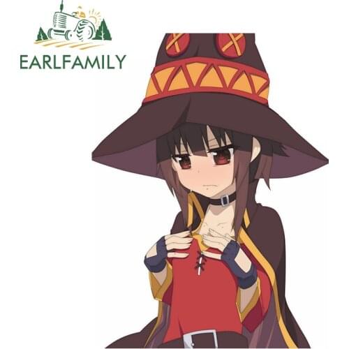 EARLFAMILY 13cm x 9.8cm For Megumin Bumper Car Stickers Creative Decal Car Door Protector Suitable Bumper Decor for VAN RV