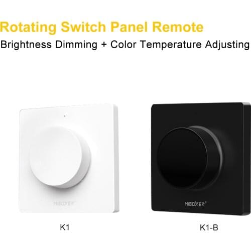 Miboxer K1 White/Black Rotating Switch Panel Remote Adjust Color Temperature Brightness Dimming Function For Indoor Use