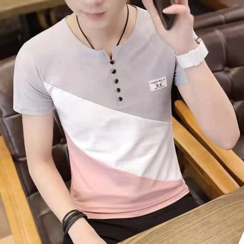 2021 Mens t shirt men Brand T Shirt Fashion Plaid Printed T Shirts Summer Casual O-neck Slim Fit Cotton tee shirts Men