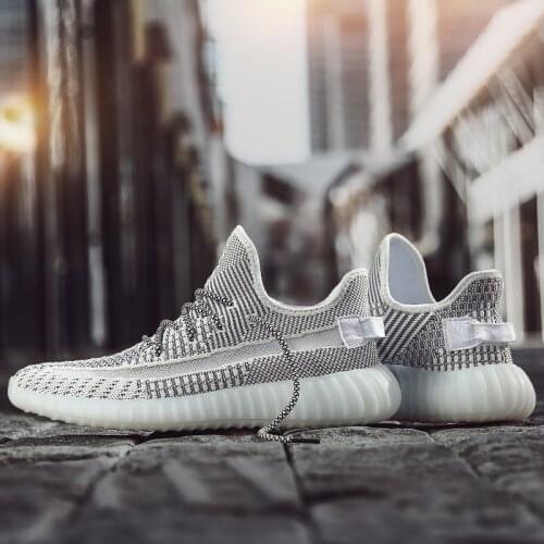 2020 new 350v2 sports shoes mens tide brand trend air cushion elastic bottom lace up breathable mesh fabric sneakers coconut