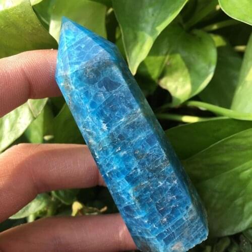 Natural blue apatite hand-polished crystal point natural crystal reiki healing as a gift 80-90MM