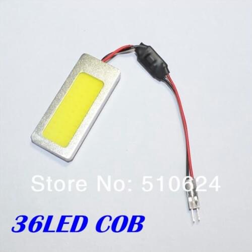 Wholesale White light car led panel light 5W COB Chip LED 36led smd Car Interior Light T10 Festoon led Dome light Adapter 12V