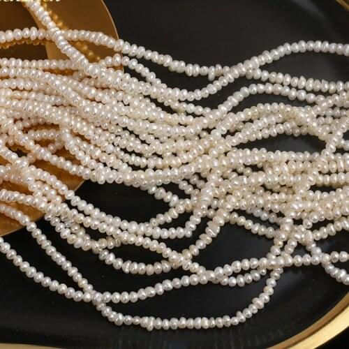 Natural Freshwater Mini Pearl Choker Necklace 2mm Round Shaped Beads 36cm For DIY Strand Classic Jewelry