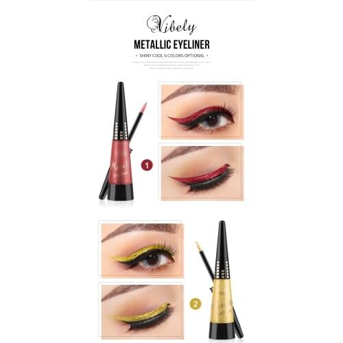 Vibely Diamond Highlight Eyeliner With Fine-grained Tip Quick Dry Waterproof Eye Liner Pencil Brown Purple Eyeliner Makeup TSLM1
