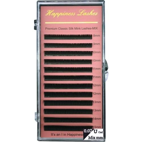 Professional Faux Soft Natural Individual Classic False Eyelash Extensions Makeup Mink Black Material C/D/D+ Curls Wholesale