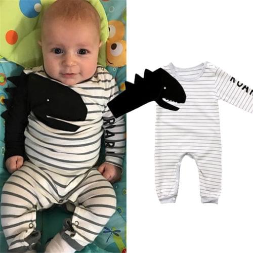 Pudcoco Fast Shipping Newborn Baby Boy Girls 3D Dinosaur Romper Long Sleeve Jumpsuit Outfits Set Playsuit
