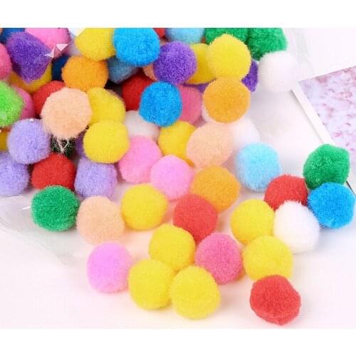Size 20mm Multi Colorful Pompoms DIY Dolls Garment Handmade Material Soft Fluffy Pom Poms Ball For DIY Kids Toys Accessories