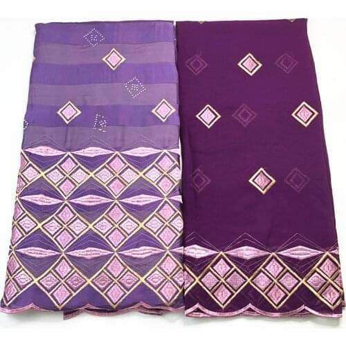 With stones african lace fabric 2021 high quality Silk fabric embroidery ribbon silk match chiffon blouse