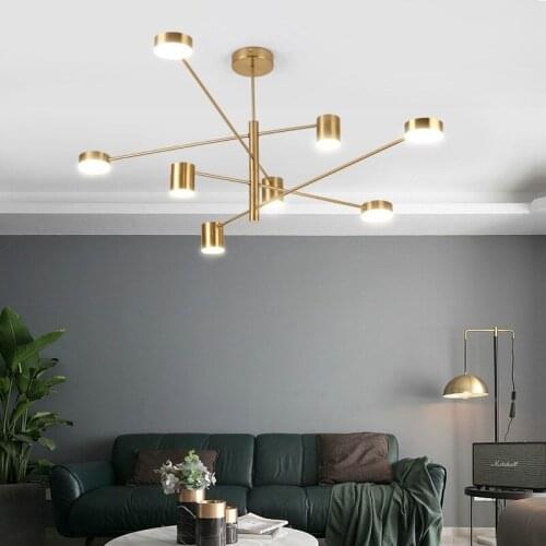 Modern Fashion Black Gold White Long Led Ceiling Suspended Chandelier Light Lamp for Hall Kitchen Living Room Loft Bedroom