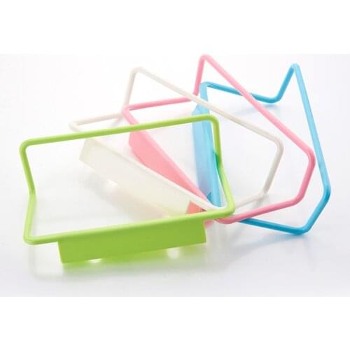 1Pcs Single-bar Towel Rack Cabinet Door Plastic Non-marking Rag Hanger Multi-purpose Sundries Hanging Storage Organizer