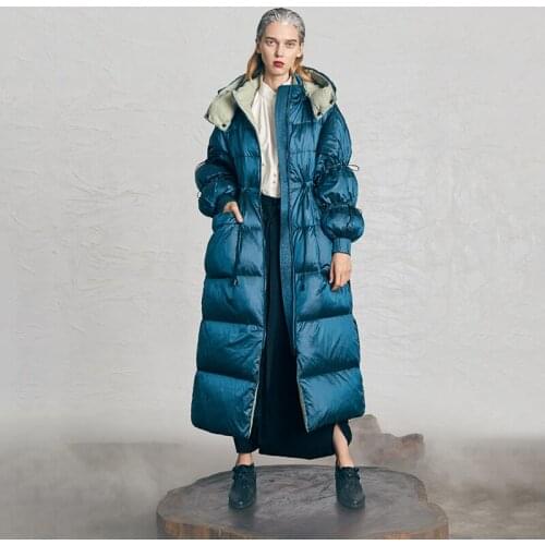 Autumn&Winter Womens White Duck Down Long Jacket Super Gift Parkas Warm Thick Long Sleeve Coat Water Proof Fabric