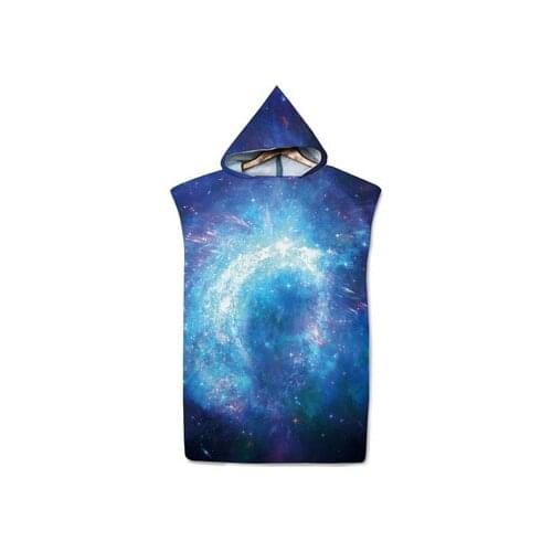 Starry Sky Series Microfiber Beach Poncho Towel With Hooded Quick Drying Wetsuit Cloak Changing Robe Wearable Adult Bath Towels