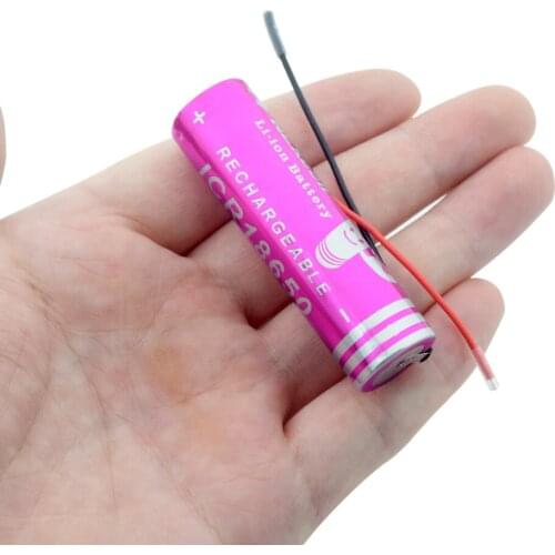 1/2/4 Pcs 18650 3100mAh Lithium Li Ion Battery With Two Wires For Flashlight Radio Mini Fan 18650 Li-ion Replacement Battery