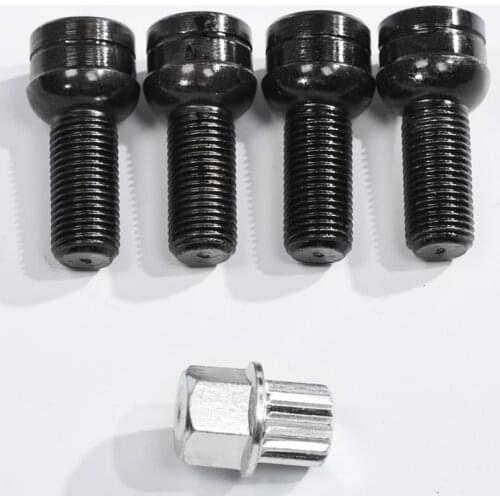 1 Set 17mm Anti-theft Wheel Screw Bolt and Lock Lug Nut Fit For VW Golf Jetta Beetle Passat For Audi Car Wheel Bolts Accessories