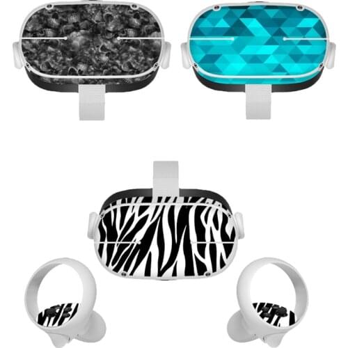 1set Cartoon Skin Decals for Oculus Quest 2 VR Glasses stickers PVC vr Headset Sticker For Oculus- Quest2 controller Accessories