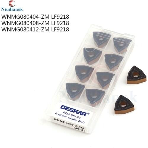 10PCS original authentic WNMG080404 WNMG080408 WNMG080412-ZM LF9218 carbide inserts CNC turning tools for machining steel parts
