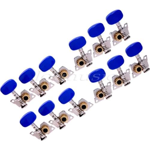 12Pcs Individual 6L6R Classical Guitar Machine Heads Blue Buttons