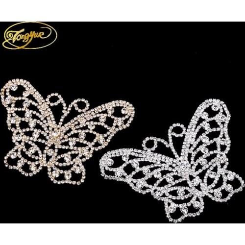 2017Fashion Style The Butterfly Zircon Alloy DIY Sewing Applique Wedding Dress Decoration Rhinestone Crafts