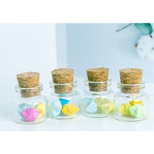 30*30*17mm 10ml Mini Glass Bottles With Cork Small Transparent Clear Tiny Empty Glass Vials Jars Corks Cute Bottles 100pcs/lot
