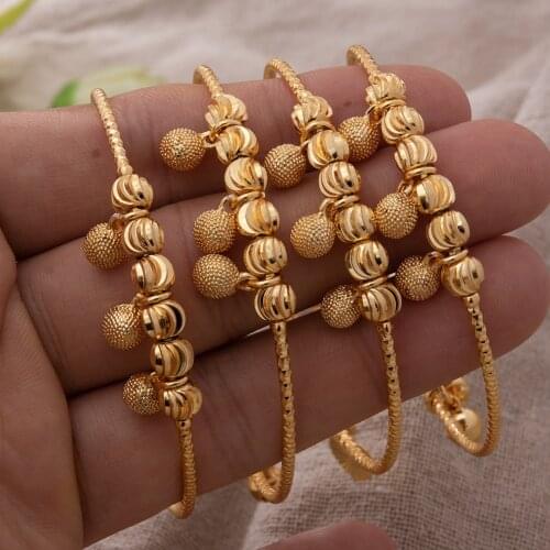 4pcs Women Bracelets Arab Dubai Gold Color Bangles Bracelets For Women Middle East Wedding Bride Jewelry African Party Gift
