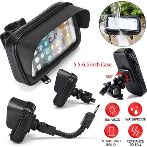 5.5/6.3/6.5 Inch Bicycle Handlebar Holder Bag Waterproof MTB Bike Phone Stand Case Motorcycle Rearview Mirror Mount Pouch Bags