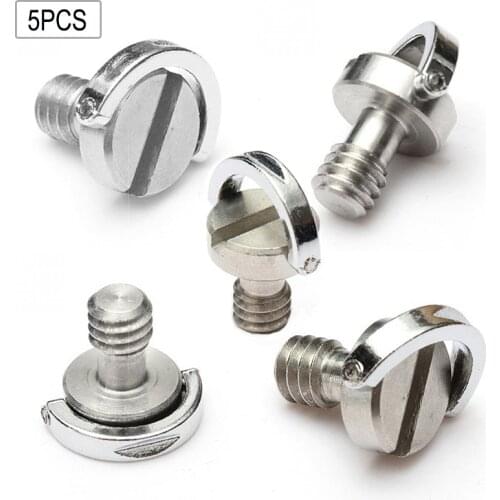 5pcs 1/4 camera screw for quick release plate 1/4 inch Folding D-Ring Adapter Tripod Monopod Quick Release Plate Camera Screw