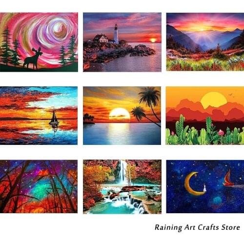 5D Diy Diamond Painting Landscape Cross Stitch Embroidery Seaside Lighthouse Full Square Round Drill Mosaic Pictures Home Decor