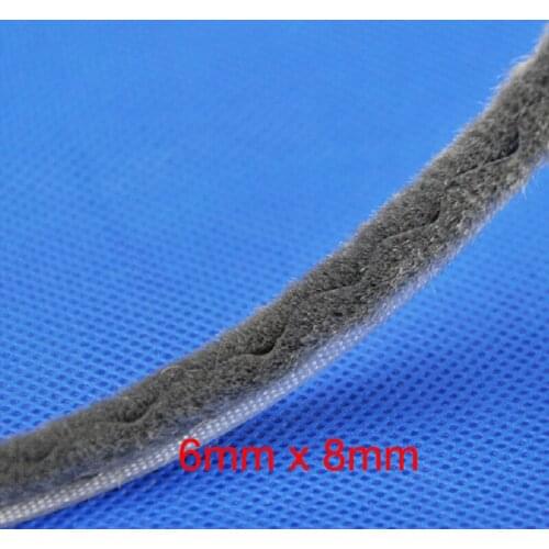 6mm x 8mm aluminum sliding window nylon pile brush seal weatherstripping dustproof strip