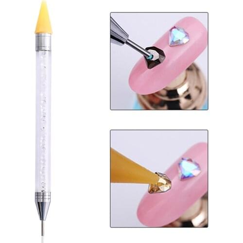 DIY Accessories Dual-ended Nail Dotting Pen Crystal Beads Handle Rhinestone Studs Picker Wax Pencil Manicure Nail Art Tool
